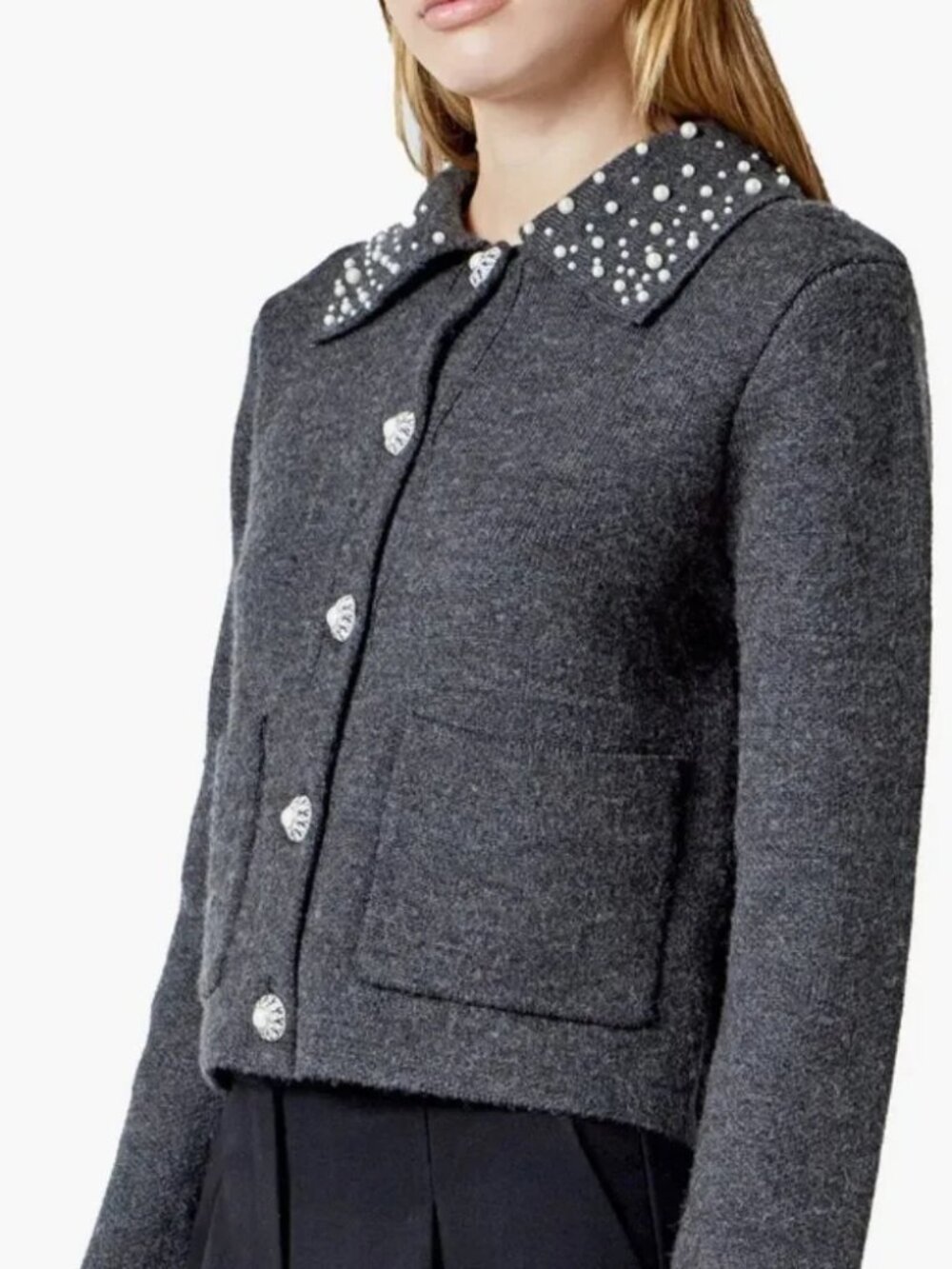 Endless Rose Embellished Collar Cardigan M $130 NWT Anthropologie